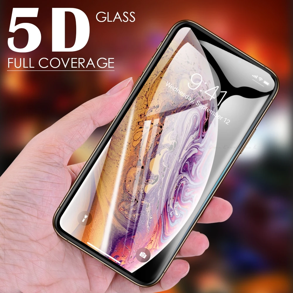 5D изогнутая защитная пленка из закаленного стекла для iPhone 12 mini 11 Pro Max XS SE 2020 XR X 6 6S 7