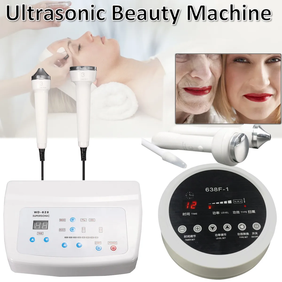 

Ultrasonic Women Skin Care Whitening Freckle Removal High Frequency Lifting Skin Anti Aging Beauty Massage Facial Machine