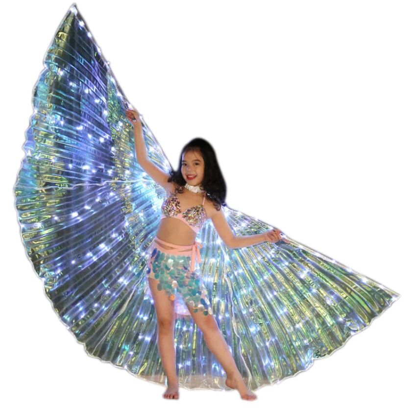 Светодиодный фонарик для танца живота для девочек, светящийся реквизит для танца живота, аксессуары для занятий танцами, костюмы для танцев, крылья бабочки
