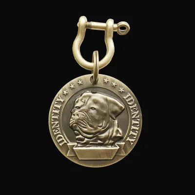 Маленькая, средняя и большая идентификационная карта собаки металлическая медаль ожерелье животное тисненая бронзовая собака бирка - Цвет: large 006