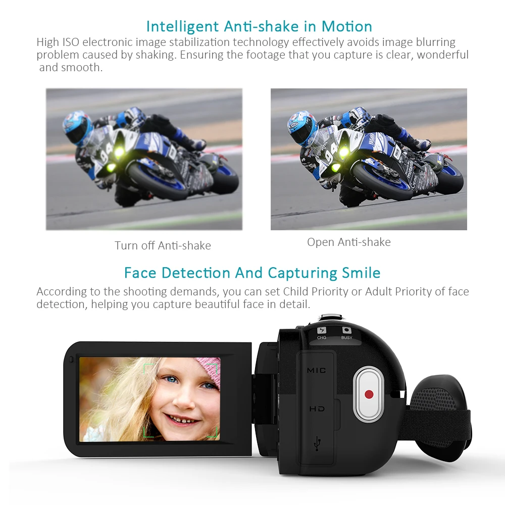 Andoer HDV-Z20 портативная видеокамера 1080P цифровые видеокамеры Full HD сенсорный экран WiFi Пульт дистанционного управления профессиональная видеокамера