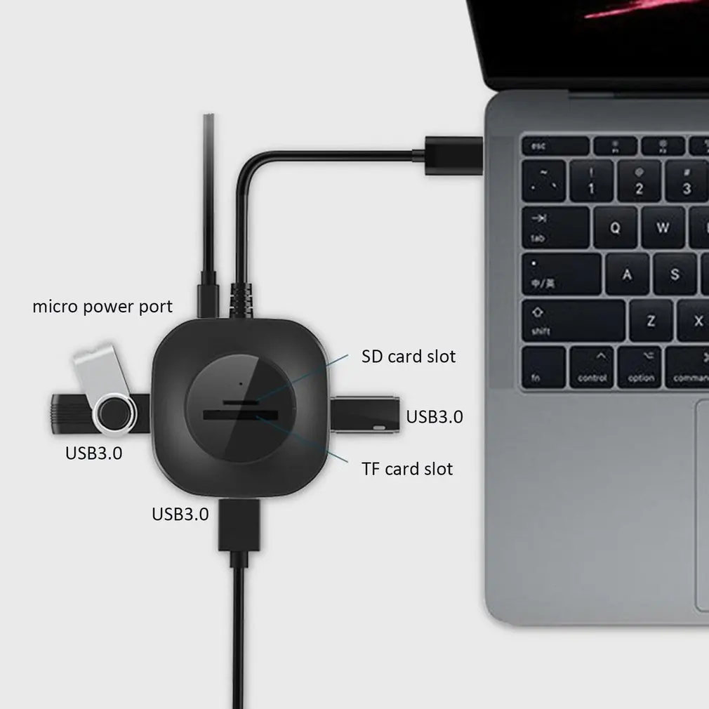 Usb-хаб Многофункциональный USB разветвитель с Питание Интерфейс 4 Порты usb адаптер высокое Скорость концентратор для ПК компьютер