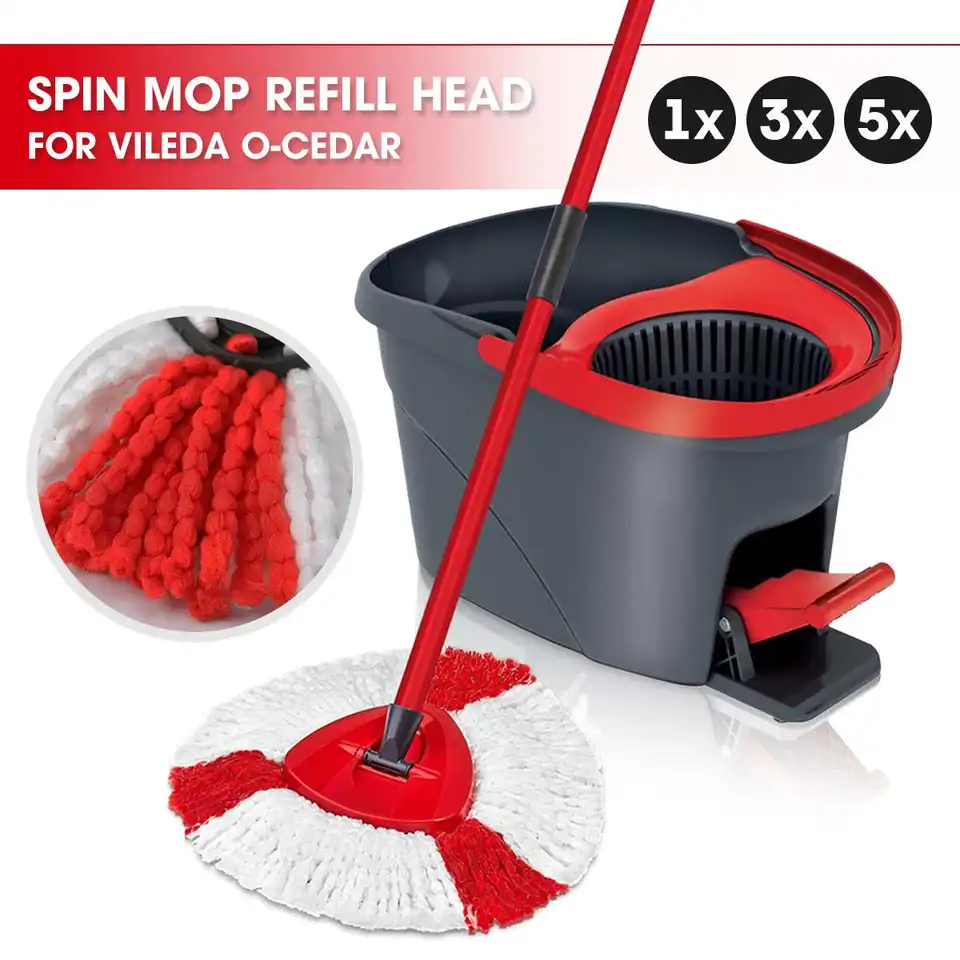 1 3 5pcs Replacement Microfibre Spin Mop Clean Refill Head For
