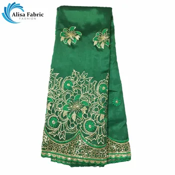 

African Silk George Lace Fabric 2019 High Quality African George Satin Lace Fabric 5Yards/pcs With Embroidery For Sewing Clothes