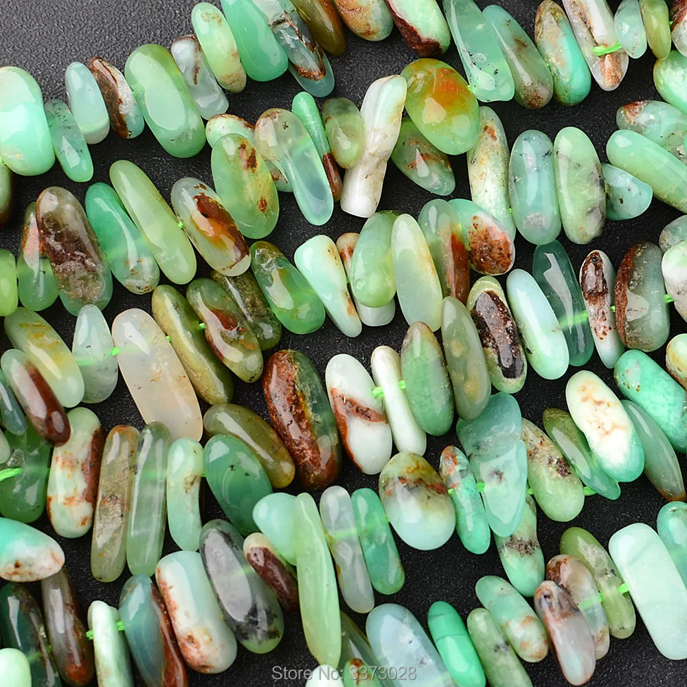 Women's  9-12mm Natural chrysoprase Freeform Slice strand 15.5
