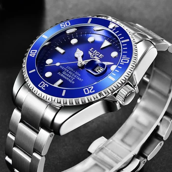

Relogio Masculino LIGE Top Brand Luxury Fashion Diver Watch Men 30ATM Waterproof Date Clock Sport Watches Mens Quartz Wristwatch
