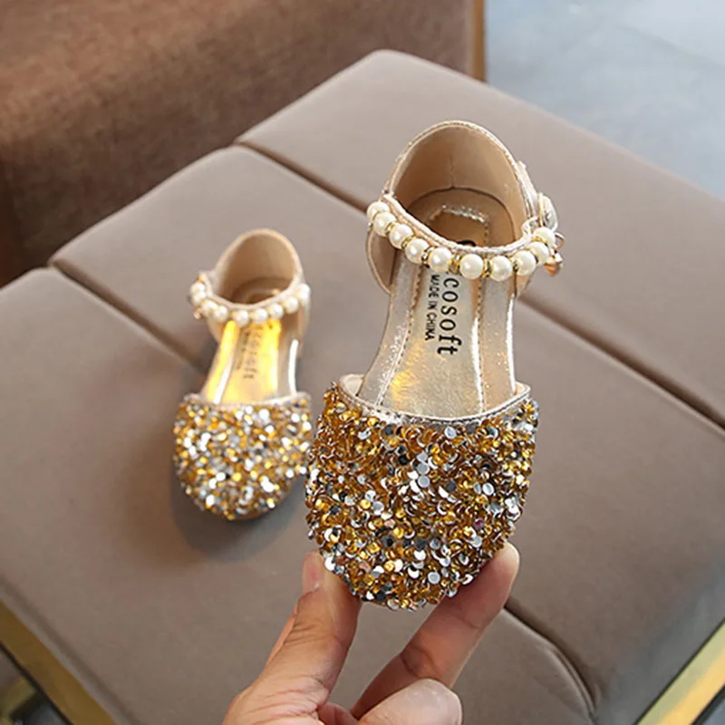 Litthing Sandals For Girls Wedding Pearl Princess Shoes Summer