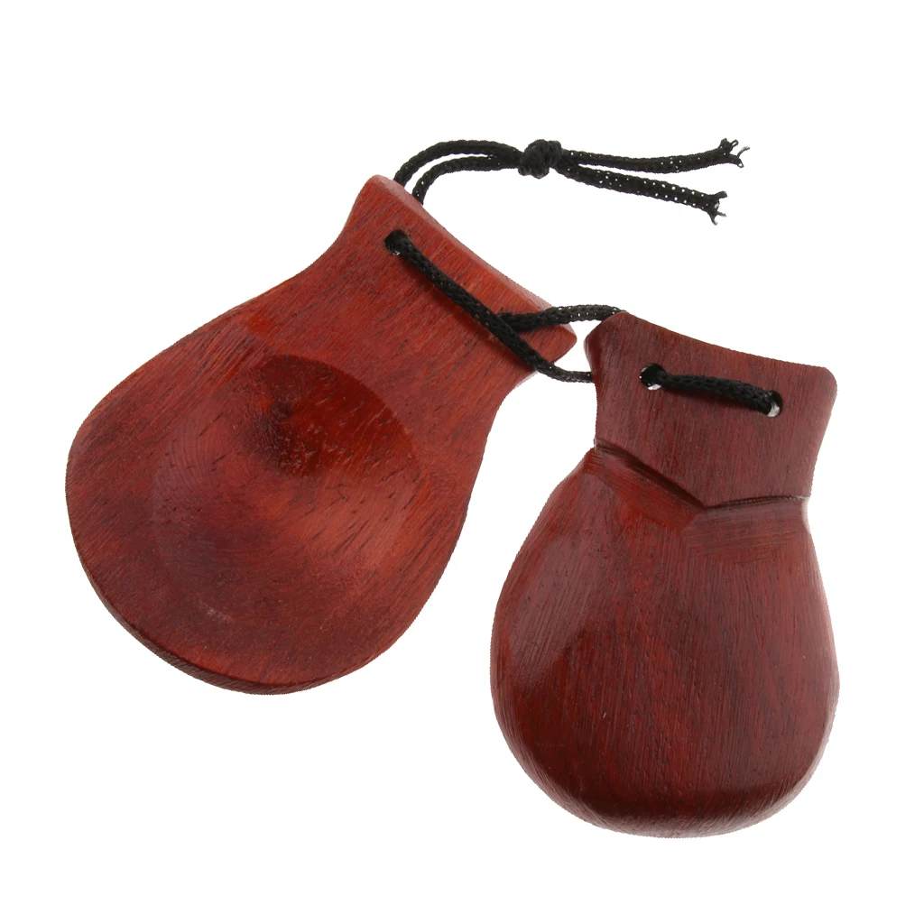 

Finest 1x Wooden Castanet Hand Clapper Brown Kids Music Enlightment Toys