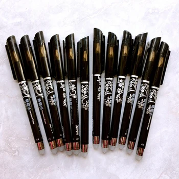 

12pcs/box 0.5mm Tip Erasable Students Gel Pen Business Black Blue Refill Smooth Writing Stationery School Office