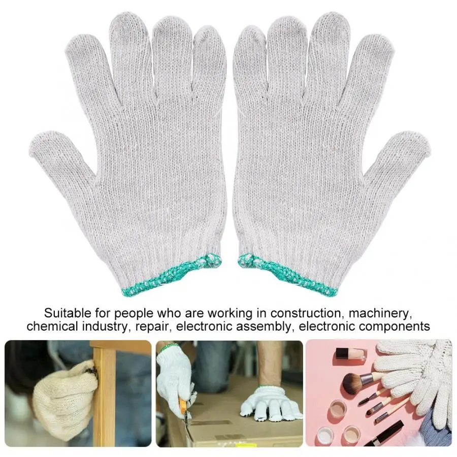Защитные перчатки 10 пар нейлоновые защитные перчатки-Нескользящие рабочие носки дышащие рабочие перчатки для работы в саду или