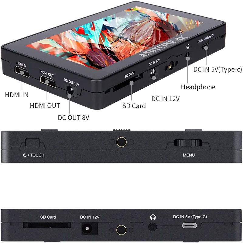 ANDYCINE A6 PLUS 4K Monitor 5.5 Inch on Camera DSLR Field Monitor 4K HDMI 3D LUT Touch Screen IPS FHD 1920x1080