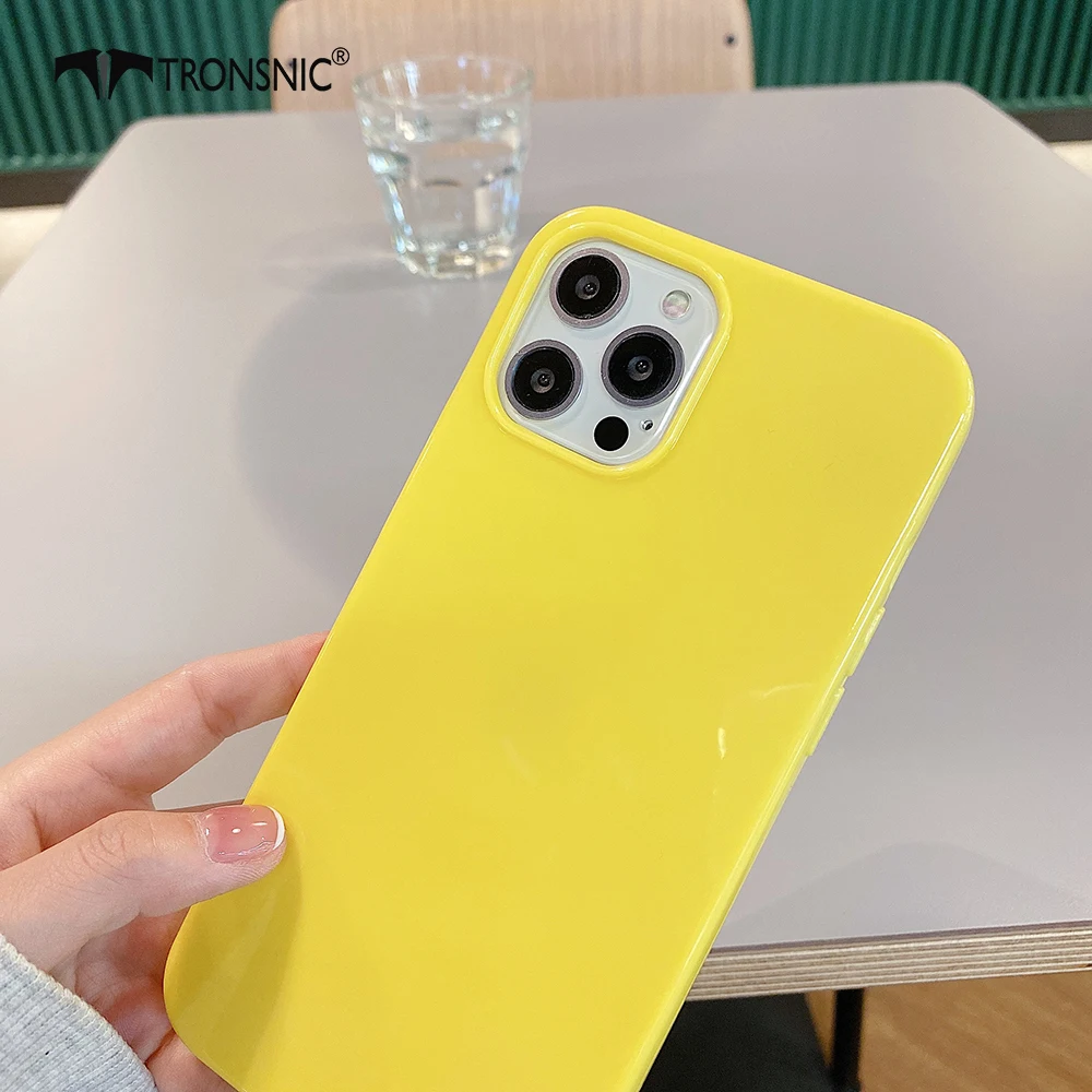 Candy Glossy Phone Case for iPhone 13 12 11 Pro Max XR Xs MAX Soft