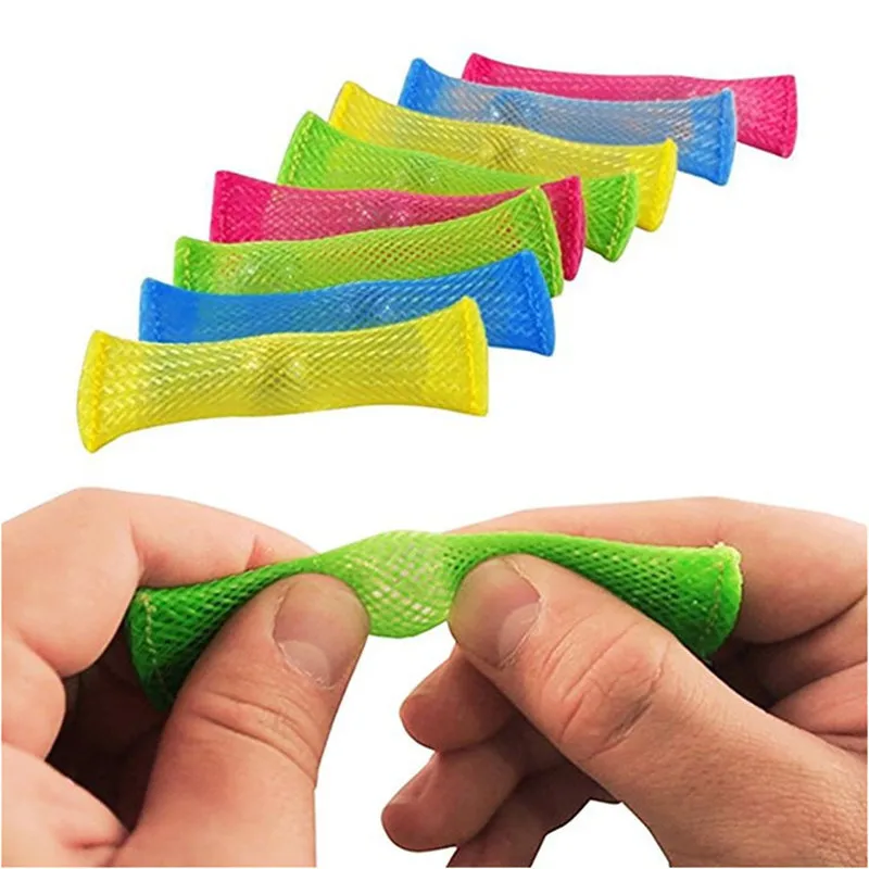 Sensory Toys Marbles Ball Autism ADHD Anxiety Therapy Toys EDC Stress Relief Hand Fidget Braided Mesh Easy Bend With Marble