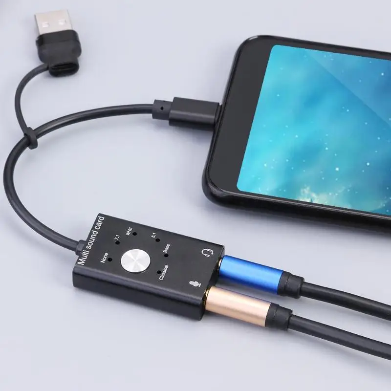 Адаптер звуковой карты usb type-C внешняя звуковая карта