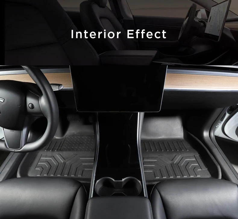 LUCKEASY автомобильный всепогодный напольный коврик для Tesla модель 3- TPE дизайн стиль всепогодные напольные коврики 3 шт./набор