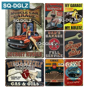

[SQ-DGLZ] Hot MUSCLE CAR GARAGE Metal Sign Store Wall Decor Tin Sign Vintage Metal Signs Home Decor Painting Plaques Art Poster