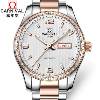 

Luxury Business Mechanical Watch CARNIVAL Automatic Watch men Calendar Week Luminous Sapphire Mirror Waterproof Horloges mannen