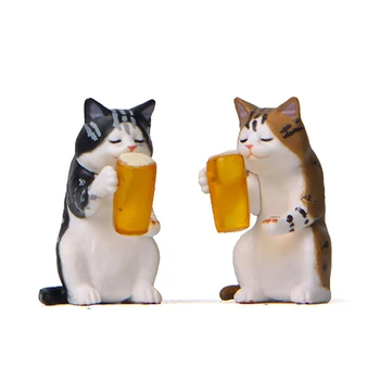 

Mini Beer Cat Car Dashboard Decoration Automobiles Interior Toy Cartoon Puppy Figure Dolls Cute Toys For Car Ornaments Gifts
