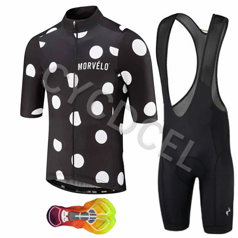 Cycling set 10 Профессиональная команда Morvelo набор Велоспорт велосипед Джерси Комплект Езда на велосипеде костюм Костюмы Maillot Ropa Ciclismo комплект MTB Спортивная 16D гелевая накладка - Цвет: Cycling set 10