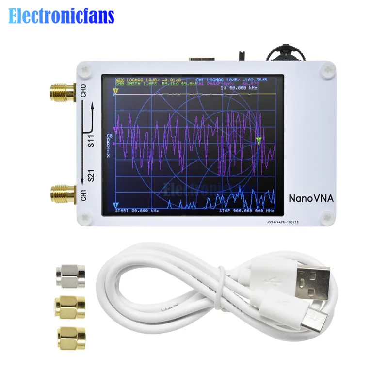 2," дюймовый сенсорный экран 50 кГц-900 МГц NanoVNA вектор сетевой анализатор антенны анализатор коротковолновое MF ВЧ антенна УКВ, СКВ анализатор