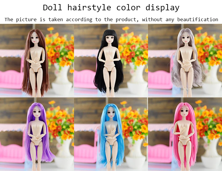 Кукла 30 см подвижные шарнирные куклы 3D глаза Bjd пластиковая кукла для девочек игрушки длинный парик женская обнаженная тело мода Рождество милый подарок