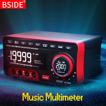 

Mini Desktop Multimeter BSIDE -5566 Dual Screen EBTN 19999 Display Multimetro + Wireless Speaker Voltage Current Cap Hz Tester