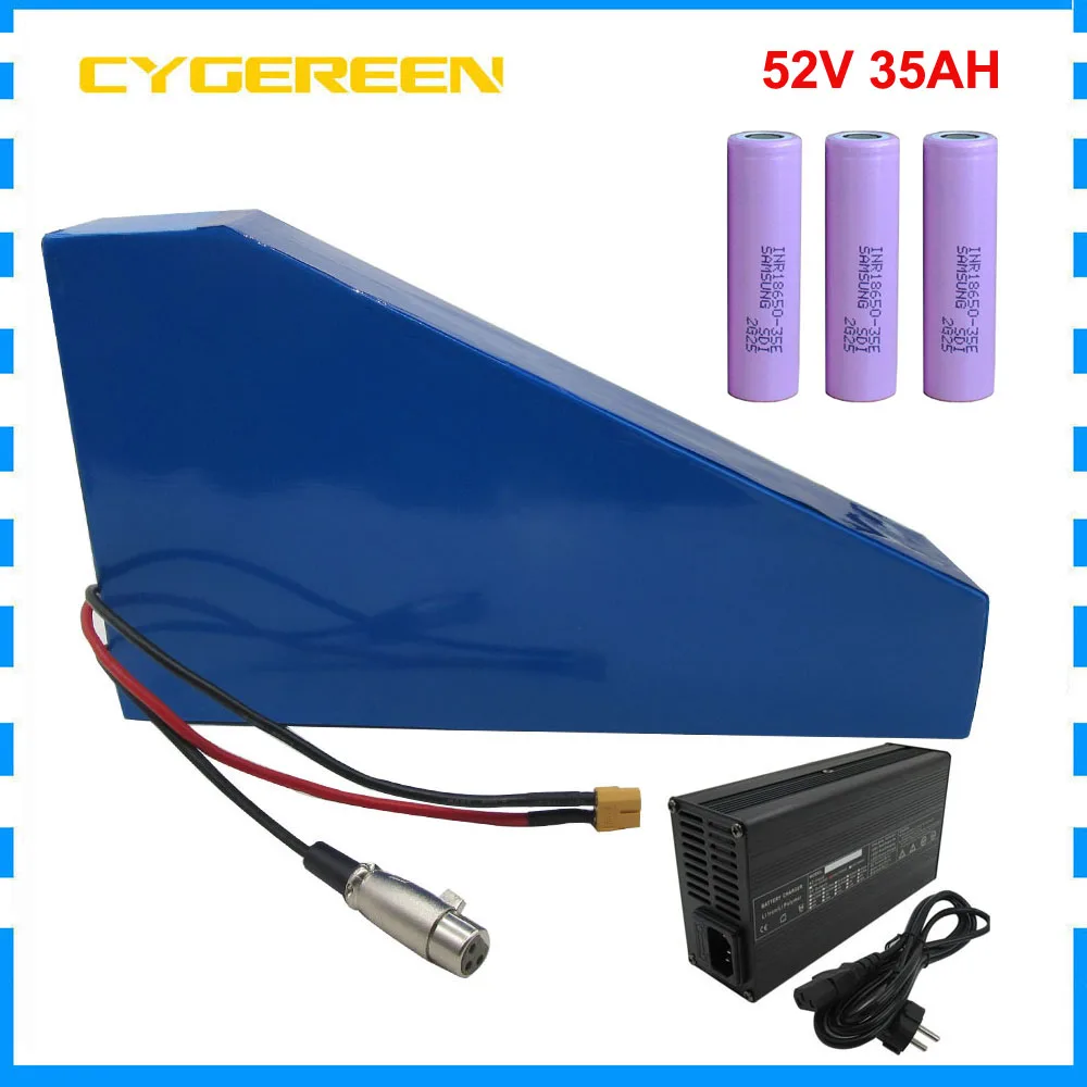 2000W 52V 35AH Triangle Bicycle Battery Pack 14S 1500W 52 V Lithium