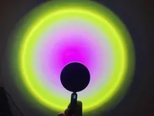 Atmosphere Led Night Light Rainbow Sunset Projector Lamp for Home Coffe shop Background