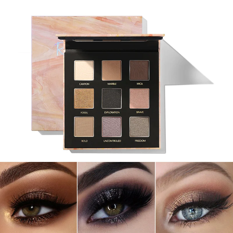 Pudaier 9 цветов матовые блестящие тени для век Pallete Sunset Polar Light Milky Way Serices Профессиональные Тени для век Палитра для глаз - Цвет: Rock stratum