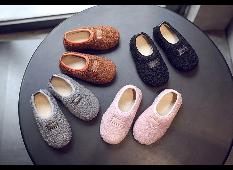 Spring Baby Slippers Boys Toddler Kids Girls Loafers Shoes Children Home Slippers Warm Crib Shoes Child Cotton Slippers Loafers