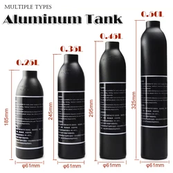 Aluminum CO2 Air Tank All-in-One Explosion-proof 4500Psi PCP Paintball Cylinder High Pressure Soda Bottle M18*1.5 Strong sealing