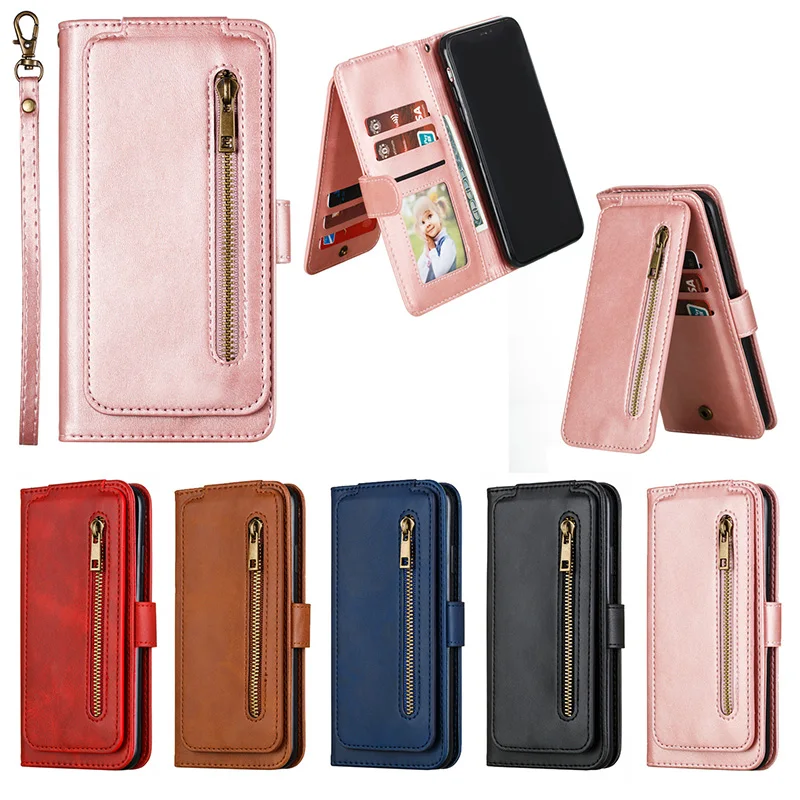 9 Card Zipper Wallet Purse Case For iPhone 11 Pro Max X 10 XR XS Flip Leather Book Cover 6 6s 7 8 Plus Phone | Мобильные телефоны и