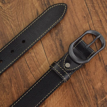 

Business belt pin buckle Fancy retro genuine leather belt men luxury brand casual Cowskin Waist Strap cowboy ceinture homme