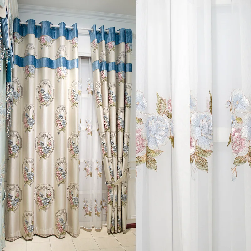

New European High-end High-precision Jacquard Shade Curtains for Living Dining Room Bedroom.