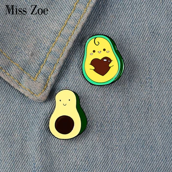 

Love You~ Avocado Enamel Pin Custom Fruit Brooches Shirt Lapel Bag Cartoon Badge Jewelry Gift for Kids Friends