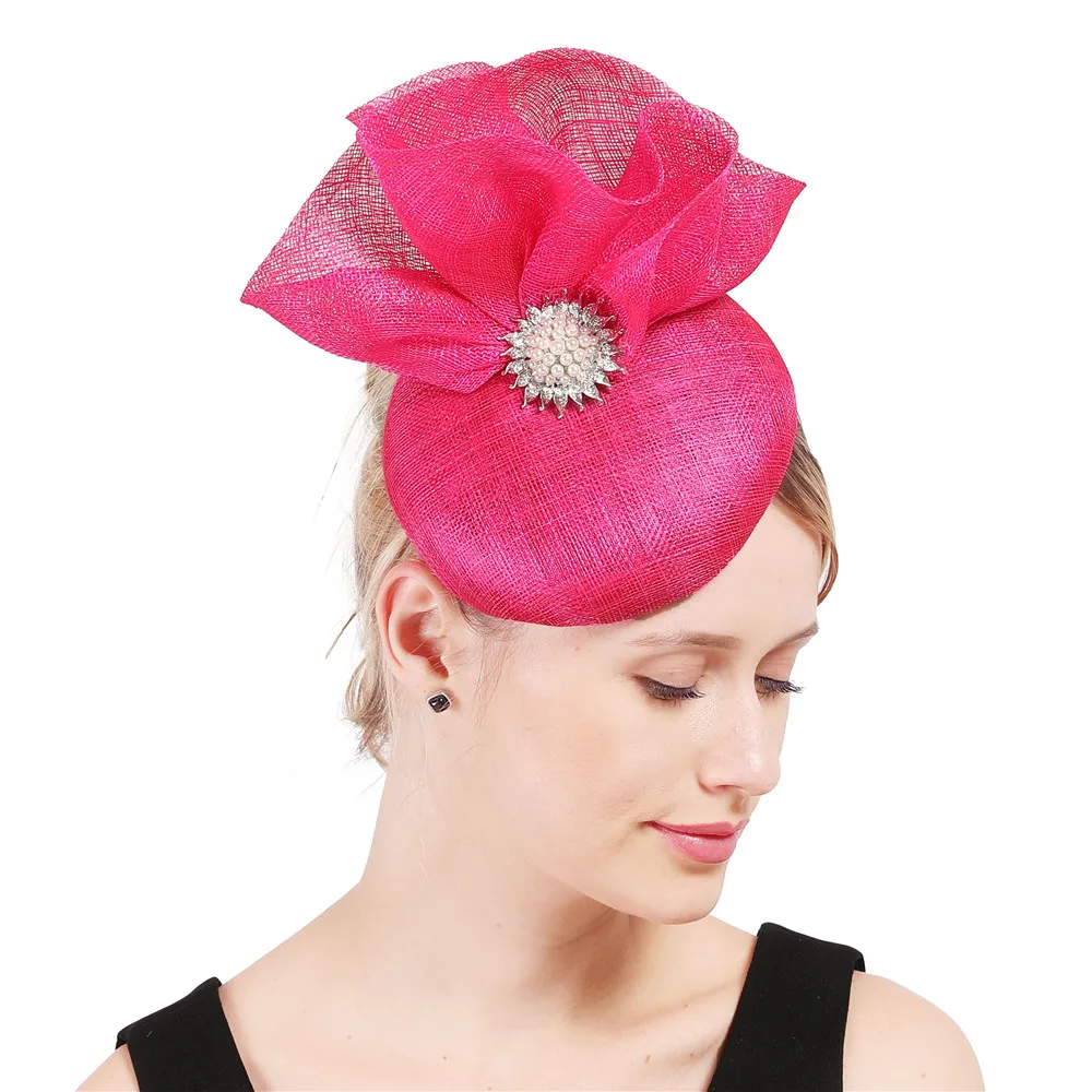 4-Layer sinamay Women Elegant female bow fascinator Hat nice millinery hat races Gorgeous headwear For Ladies hair accessories