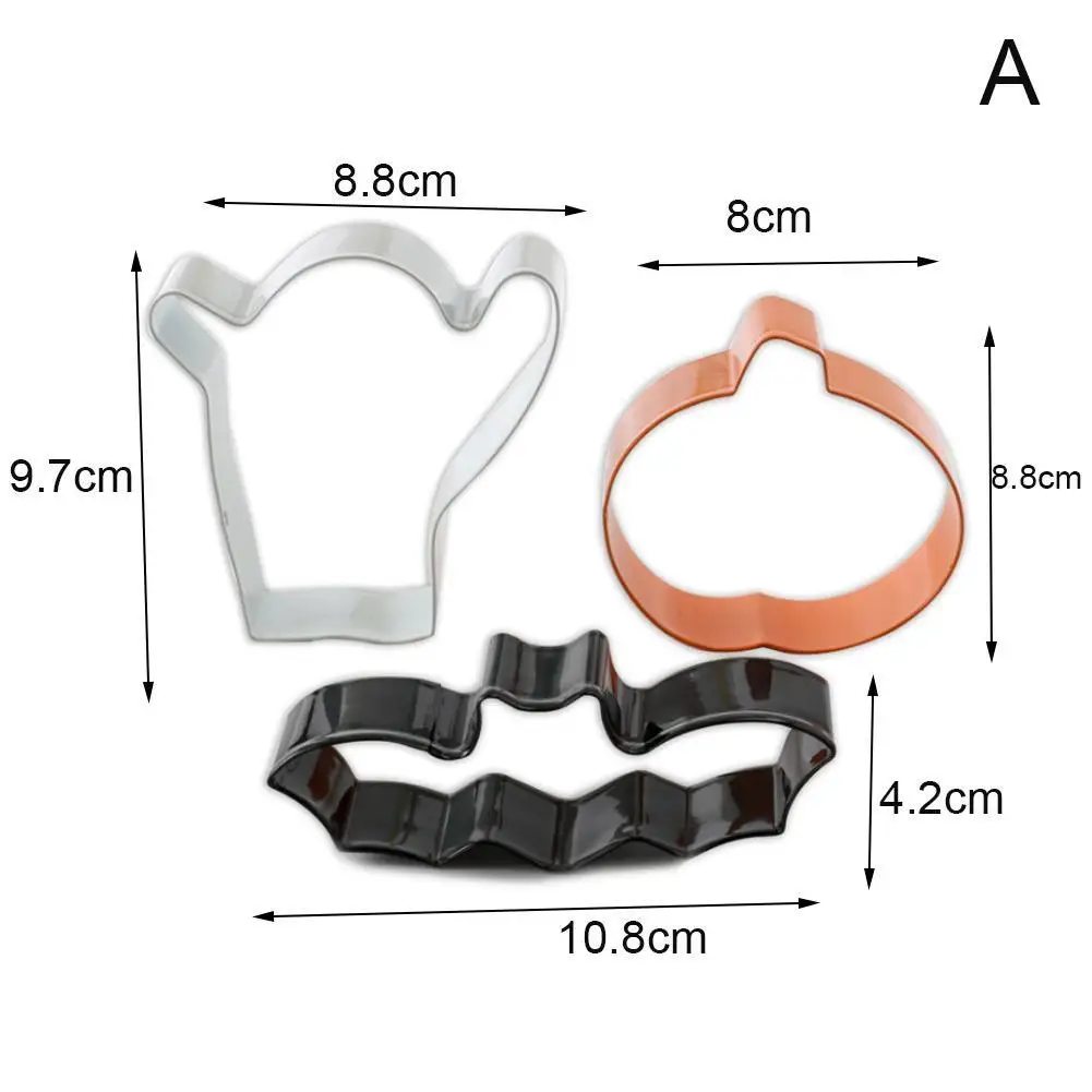 5 шт./компл. Хэллоуин Тыква Нержавеющая сталь печенье инструментов для приготовления печенья Форма для выпекания на Хэллоуин, Рождество, для украшения торта - Color: A