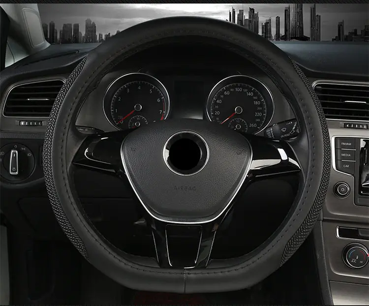 D форма рулевое колесо Черный Авто рулевое колесо крышка forLeather 38 см покрытие для интерьера