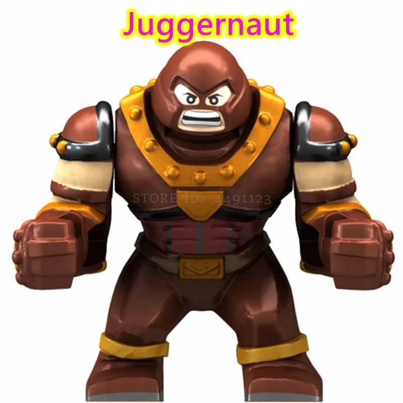 Блоки зверь-проф. X-men Темный Феникс Хэнк Росомаха Juggernaut танос Marvel Мстители эндигра Халк фигурки кубики, детские игрушки - Цвет: Juggernaut