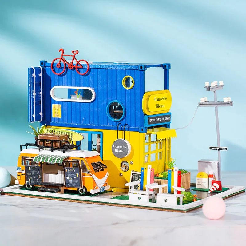 Кукольный дом DIY мебель миниатюрный кукольный домик 3D домик комната Miniaturas игрушки для детей подарок на день рождения Привет, лето