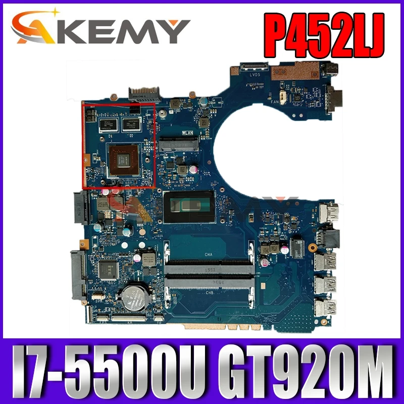 Материнская плата Akemy P452LJ для ноутбука ASUS оригинальная материнская I7-5500U GT920M |