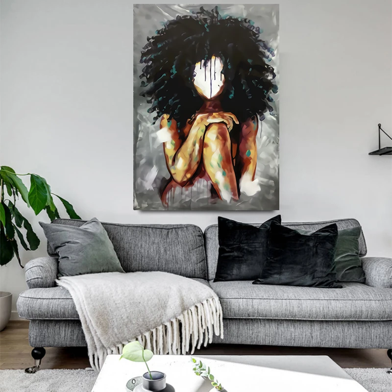 MUTU Black Girl Magic Wall Art Печать на холсте абстрактное искусство девушки акварель холст настенные картины для домашнего декора