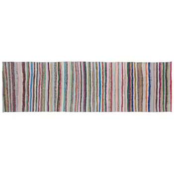 

Handmade Multicolor Vintage English Striped Rug Runner Rug 114x382 Cm-3'9''X12'6''