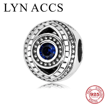 

Authentic 925 Sterling Silver Evil Blue eye Clear CZ Round Bead for Jewelry Making Fit Original Pandora Charm Bracelets DIY Gift