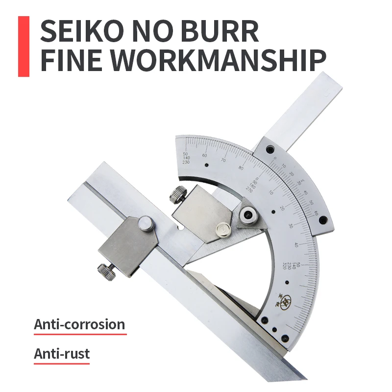 고정밀 범용 각도 눈금자 320 학위 탄소강 각도기 각도 눈금자 목공 측정 각도 도구 게이지