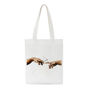 

Michelangelo Handbag Harajuku Ulzzang Women Shoulder Canvas Bags Summer Funny Print Hip Hop Streetwear Chic Casual Crossbody Bag