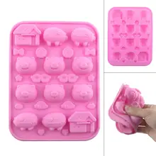 Мультфильм милый силиконовый DIY Плесень с множеством выражений модули и удобный для Создание кубика льда конфеты шоколадный торт печенье
