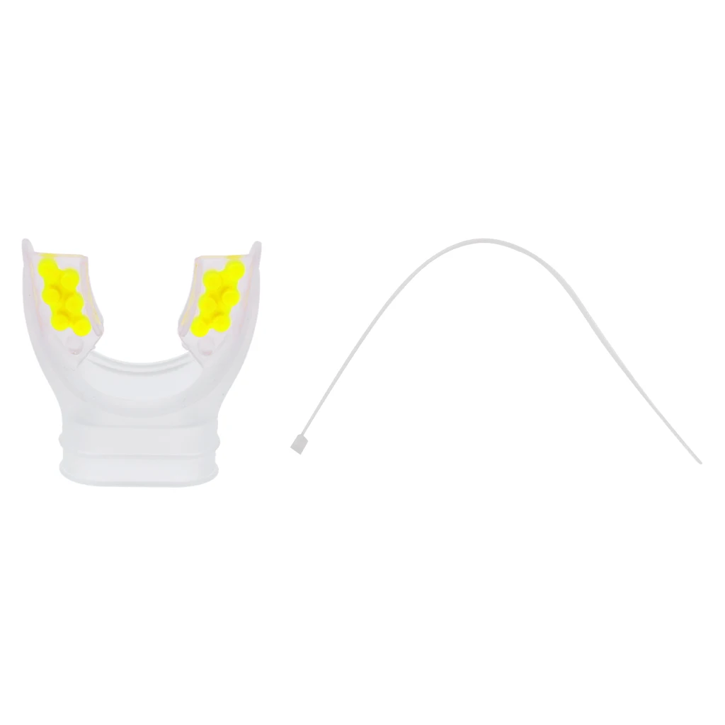 Replacement Scuba Diving Ultra-light Comfort Silicone Mouthpiece with Color Tab & Regulator Tie