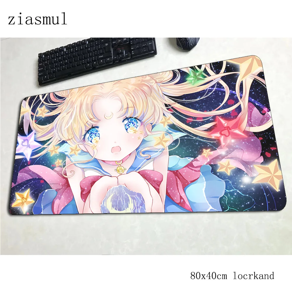 Коврик для мыши sailor moon 80x40 см 3d компьютерная мышь игровой мат геймпад пк милый игровой коврик для мыши офисный коврик для мыши