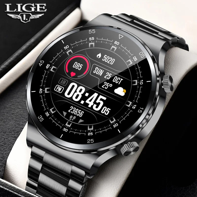 

LIGE 2022 Full Touch Smart Watch Men Messages Call Reminder Bluetooth For Android iOS IP68 Waterproof Sports Fitness Smartwatch